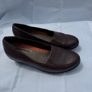 Structure Clarks Brown Leather Loafers Comfort Slip On Shoes Size 7M